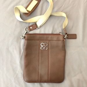 Coach brown leather crossbody bag purse